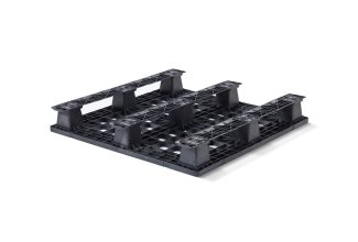 Kunststof pallet 1140 x 1140 open dek  3 onderlatten light - Kunststof pallet 1140 1140 qp1140lr3rr b - QP1140LB3RR