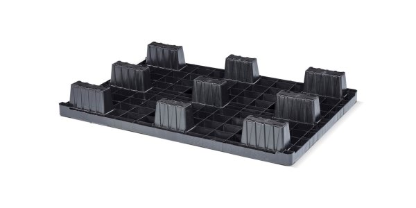 Kunststof pallet 1200 x 800 gesloten dek 9 pootjes light - Kunststof pallet 800 1200 qp1208lr9fr cd b - QP1208LB9FR-CD