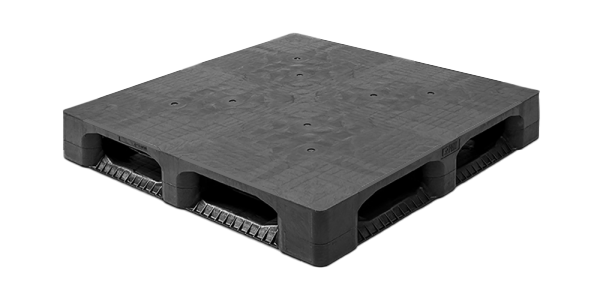 Kunststof pallet 1100 x 1100 gesloten dek 6 onderlatten heavy - Qp1111hb6rr cd600x300xzr - QP1111HB6RR-CD