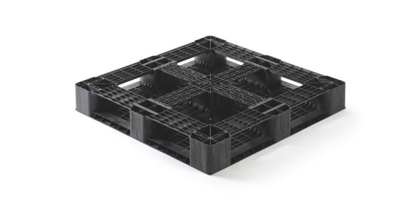 Kunststof pallet 1100 x 1100 open dek  6 onderlatten medium - Qp1111mr6 bottom detail - QP1111MB6R-AS