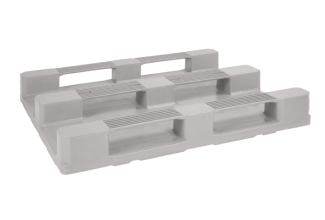 Kunststof cleanroom pallet 1200 x 1000 3 onderlatten heavy - Qpw1210hp3rr cd runners - QPW1210HP3RR-CD