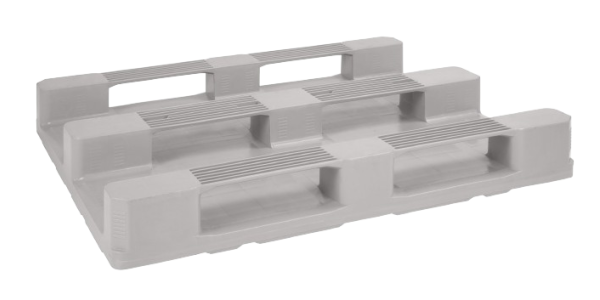 Kunststof cleanroom pallet 1200 x 1000 3 onderlatten heavy - Qpw1210hp3rr cd runners - QPW1210HP3RR-CD